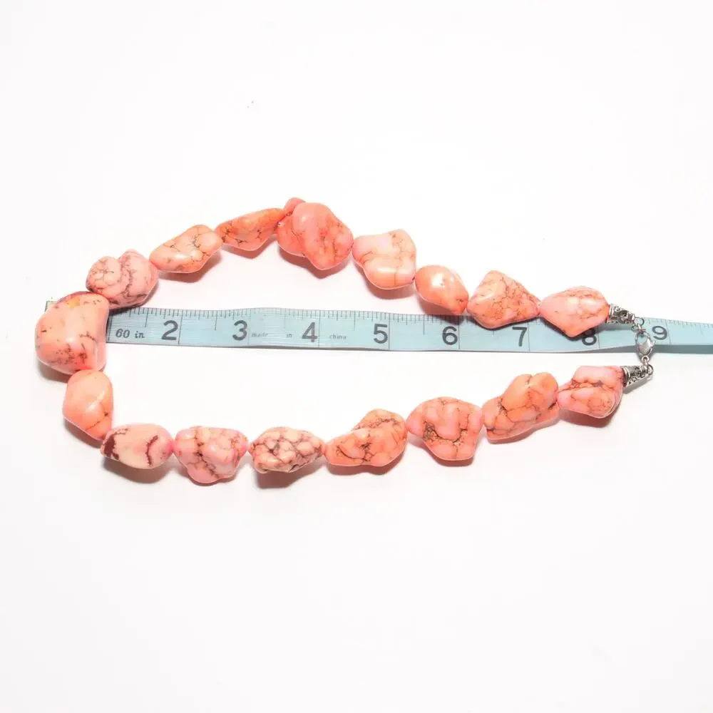 Vintage Chunky Orange/Salmon Colored Statement Necklace